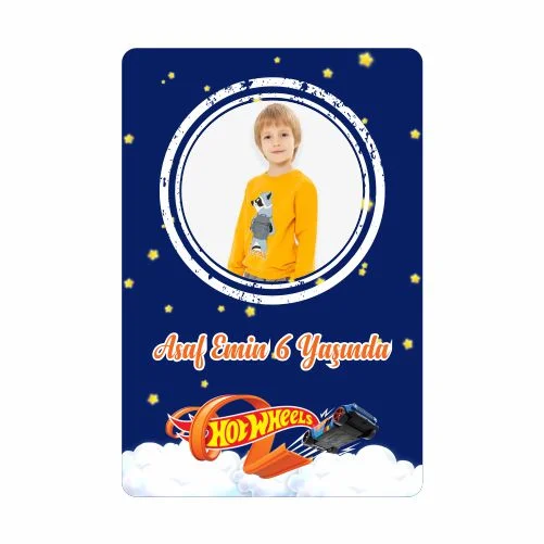 Hot Wheels Temalı Doğum Günü Magneti